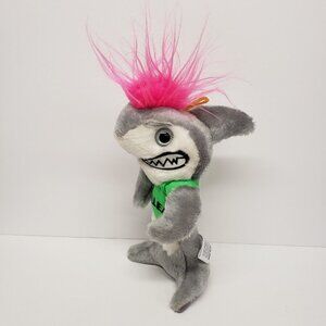 Ace Novelty 10" Gray Shark Green Killer Shirt Pink Hair Stuffed Animal Plush